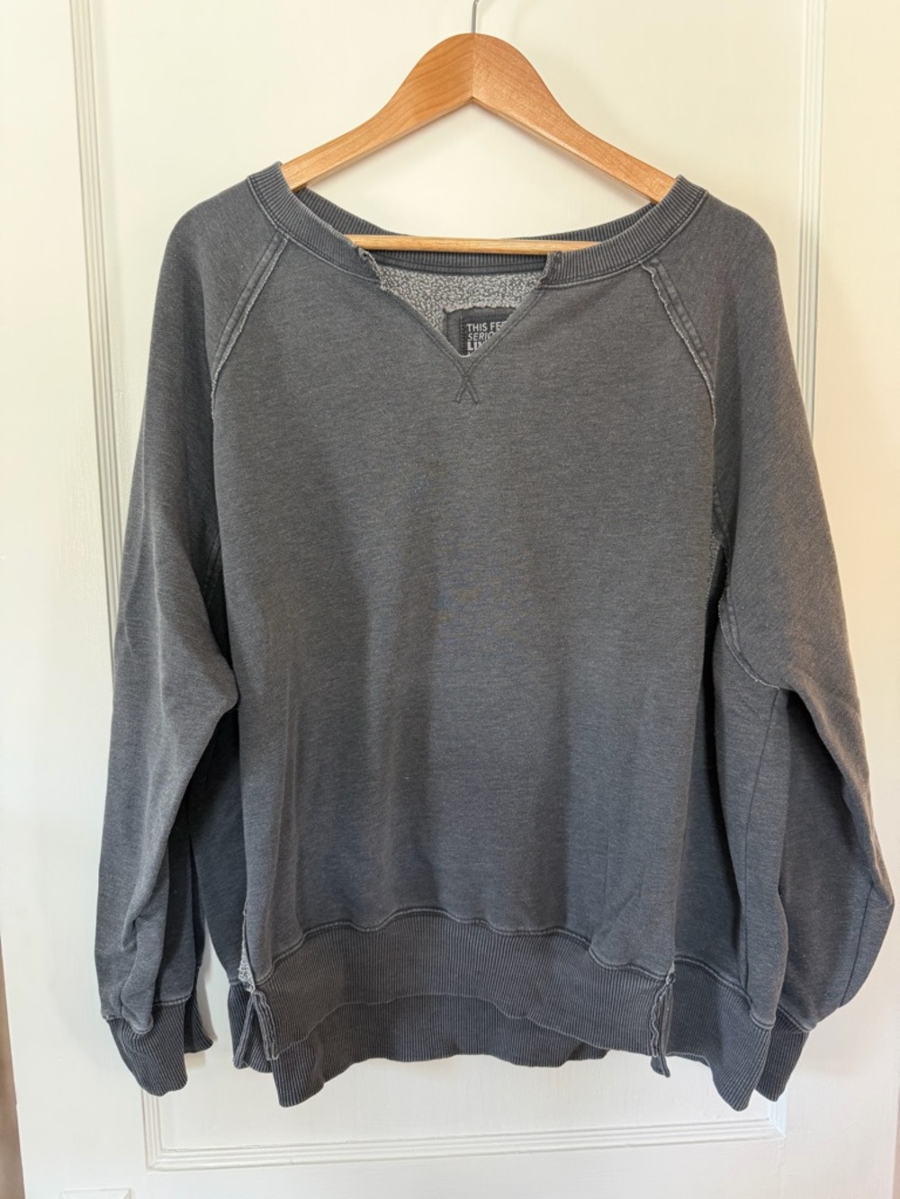 AE Gray Seriously Lived In Crew Sweatshirt